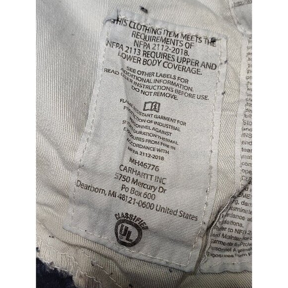 Carhartt FR Men Denim Jeans 38x32 Dark Blue CAT2 NFPA 2112 Workwear - Picture 6 of 14